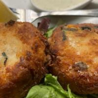 Maryland Style Crab Cake · Lump crab meat, lemon caper remoulade.