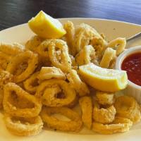 Crispy Fried Calamari · Spicy marinara.