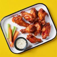 Bigger Blazier Buffalo Wings · Big, spicy, juicy, meaty, tender and saucy buffalo wings, served with your choice of ranch o...