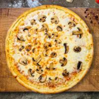 Must Be In Mush Vegan Pizza  · Wild mushrooms, and vegan cheese pizza baked on a hand-tossed dough.