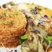 Pechuga Asada · Grilled chicken breast marinated in Mexican spices. Served with Spanish rice and your choice...
