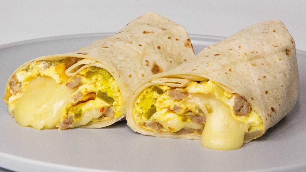 Fajita Wrap · Grilled chicken, grilled peppers, onions, Cheddar cheese, salsa, and sour cream on wrap.