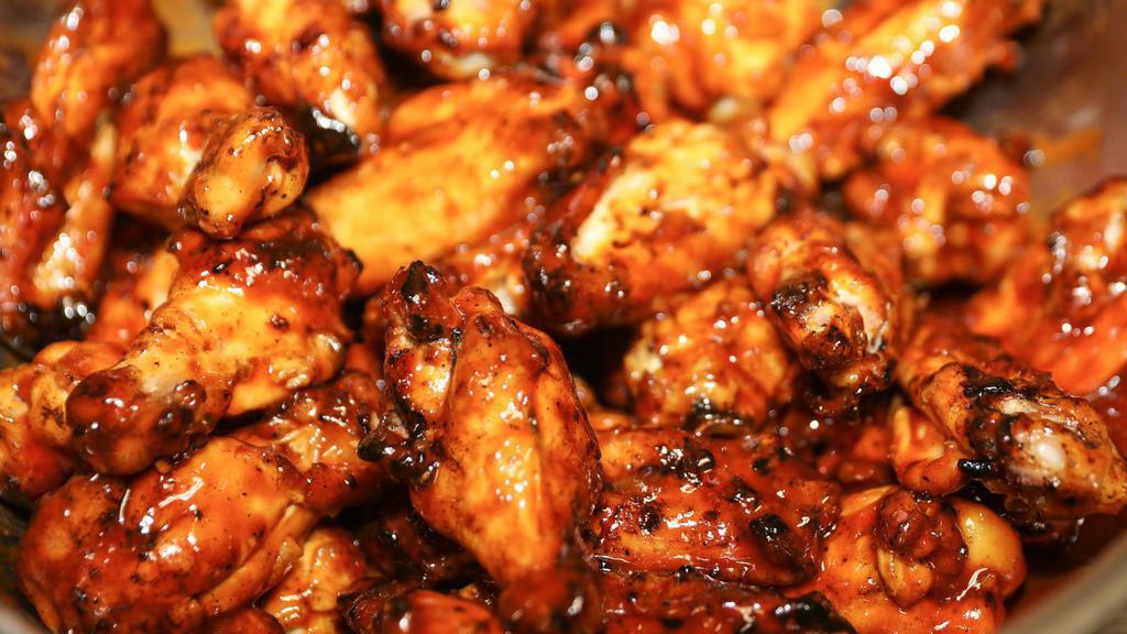 Bbq Chicken Wings (A La Carte) · Fresh chicken wings smothered in sweet barbeque sauce and baked to perfection. Served with Ranch.