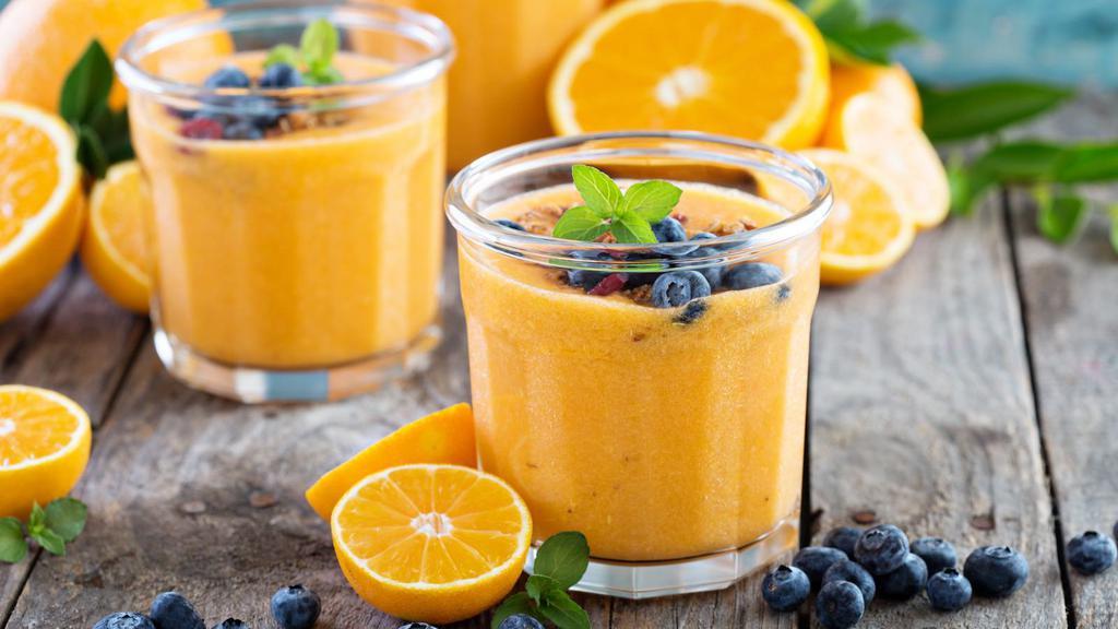 Omg Smoothie · Fresh blend of orange, peach and mango.