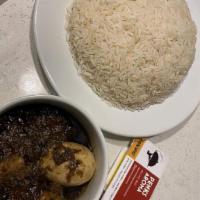 Ayamase · Served with white rice. aromatic stew made with green peppers and assorted meat (choice of o...