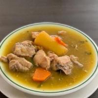 Sancocho · Hearty Meat Soup made with chicken, pork, plantains and yucca.