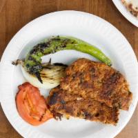 Chapli Kabob (2) · Ground Chicken and spices, shaped into patties.