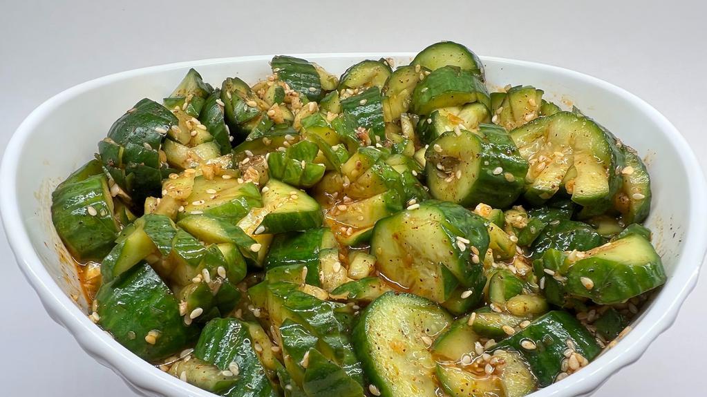 1/2 Lb. Sesame Seed Cucumber Salad · Zesty cucumber salad with sesame seeds and sesame oil.