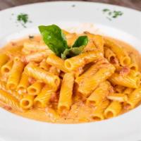 Rigatoni Vodka Sauce · Our famous family recipe for over 30 years.