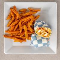 Buffalo Chicken Strip Wrap · Served with lettuce, tomato and side of bleu cheese dressing. Served with french fries. Cole...