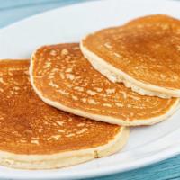 Golden Brown Pancakes (3 ) · Served with syrup and butter on side. Powdered sugar upon request. Sugar free syrup available.