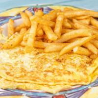 Greek Omelette
 · Tomato, onion and feta cheese. Served with home fries or choice of potato and toast with cho...