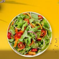 Homey Salad · Romaine lettuce, cherry tomatoes, carrots, and onions dressed tossed with lemon juice & oliv...