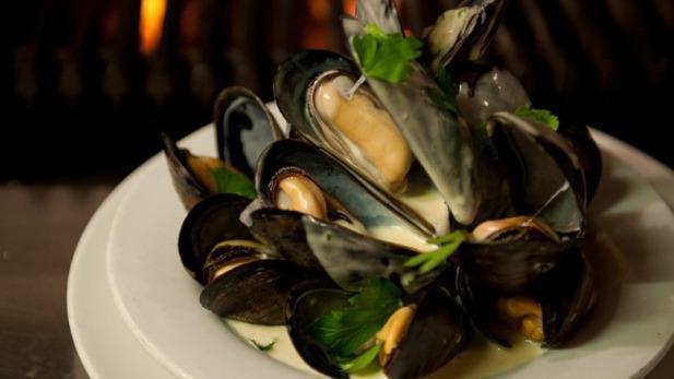 Pemaquid Mussels · Maine Mussels steamed in White wine, Shallots, Mustard, Cream.