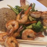 Hibachi Shrimp Lunch · Shell fish.