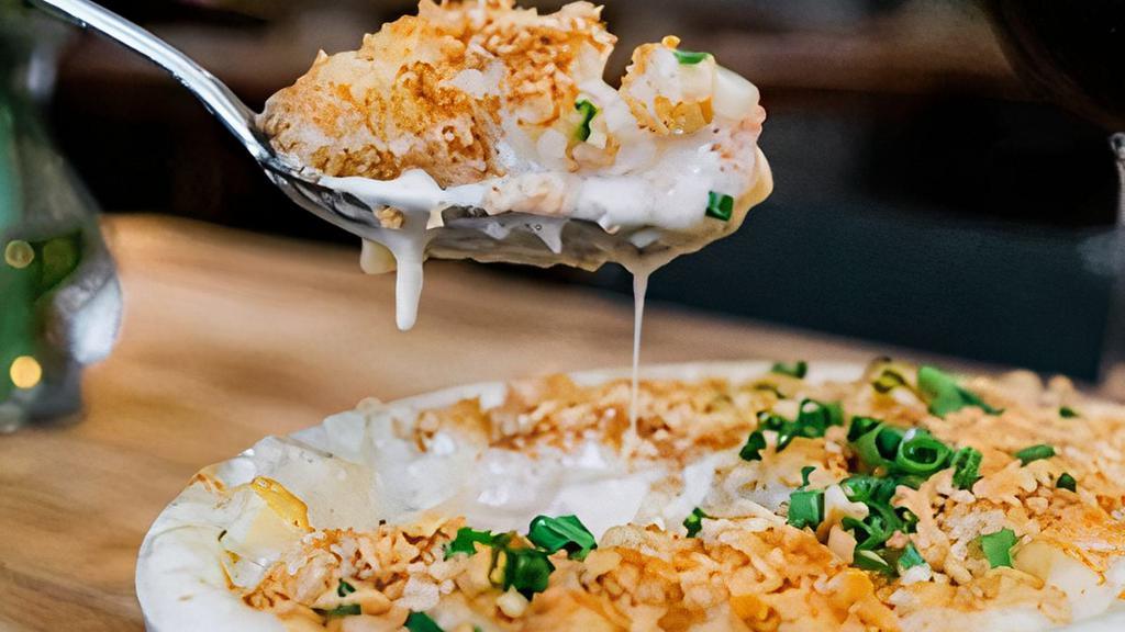 Mornay Mac N Cheese · Ditalini pasta, baked with Raclette's signature mornay sauce, with gruyere, cheddar, and parmesan cheese, topped with panko bread crumbs