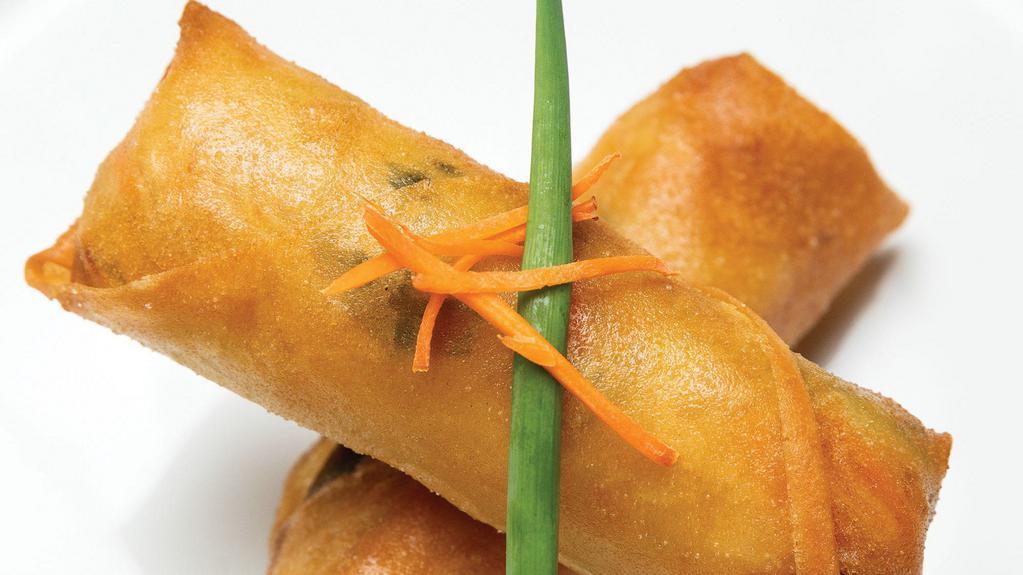 Spring Rolls (2 Pcs.) · Shredded carrots and cabbage mixed with spices in crispy pastry sheet.