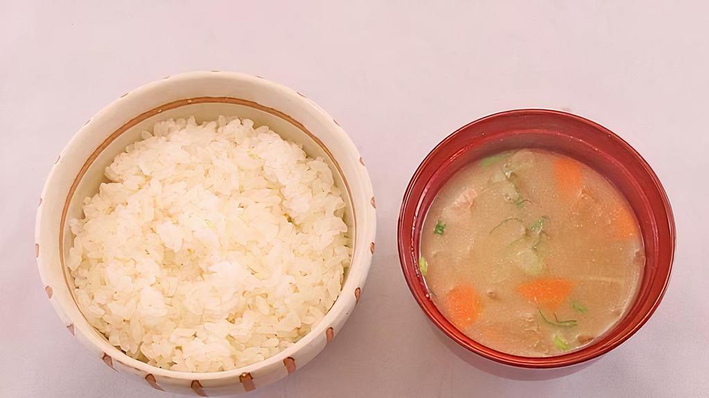 Rice & Miso Soup Set · **Miso soup contains pork