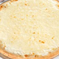 White Pie · A sauceless pie topped with ricotta, mozzarella, and parmesan cheese.