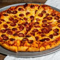 Pepperoni Lover Pizza · Mozzarella, extra pepperoni and extra cup-n-char pepperoni.
