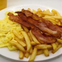 French Fries · w/ 2 eggs, choice of bacon,sausage or ham, choice of 8 oz.reg.coffee,sm. reg.tea or 6 oz. tr...