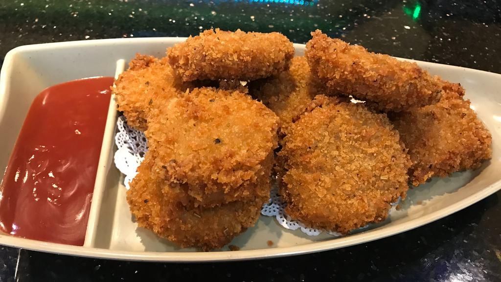 Chicken Nuggets · Breaded deep-fried soy chicken. Served with bbq sauce.