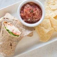 Tuna Salad Wrap · Served with lettuce and tomatoes.
