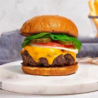 Cheese Final Hours Burger  · American beef patty topped with melted cheddar cheese, lettuce, tomato, onion, and pickles. ...