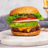 The Ripe Direction Burger  · American beef patty topped with avocado, melted cheddar cheese, lettuce, tomato, onion, and ...
