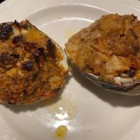 Baked Stuffed Clams · Served with crabmeat.