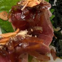 Tuna Carpaccio Sashimi · 2 pcs Seared pepper Tuna
