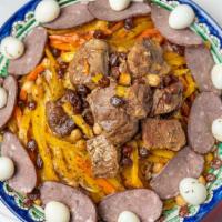 Samarkand Plov · Uzbek plov -  cooked with rice, fresh beef, yellow and red carrot, onions and vegetable oil....