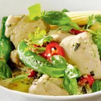 Green Curry · Served white rice.