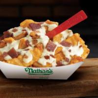 Bacon Ranch Fries · Nathan's Famous crinkle-cut fries topped with ranch and bacon bits.