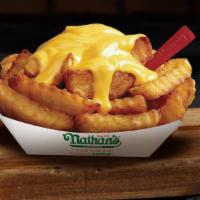 Cheese Fries · Nathan's Famous crinkle-cut fries topped with melted cheddar cheese.