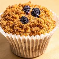 Blueberry Muffin · This item contains: fresh blueberries, wheat flour, apple sauce
