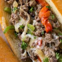 Philly Steak Hero Combo · Served with French fries and a can of soda.