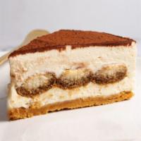 Tiramisu  Cake · Luxurious traditional Italian cake 
Imported mascarpone & ladyfingers delicately soaked in e...