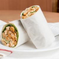 Caesar Wrap · Grilled chicken, Romaine lettuce, tomato, and caesar dressing.