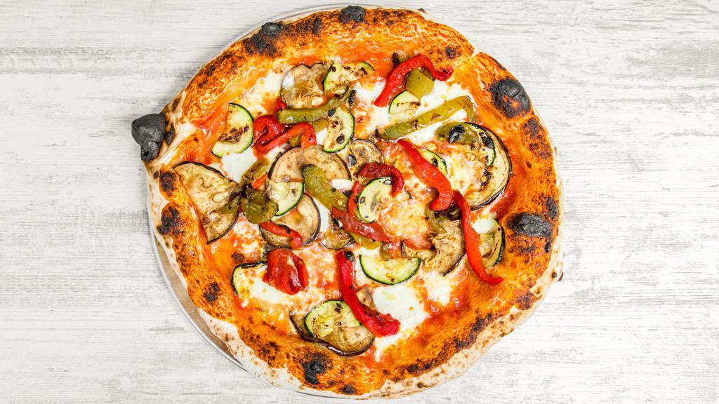 Grilled Vegetables · San Marzano Tomatoes Sauce, Fior Di latte Mozzarella, Grilled Peppers, Grilled Zucchini and Grilled Eggplant