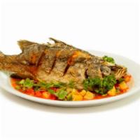 Whole Red Snapper & 4 Pieces Shrimp · A hearty meal featuring delicious whole red snapper and fresh shrimp.