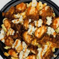 Buffalo Mac · Elbow macaroni in our homemade cheese sauce, with spicy chicken topped with our hot mac sauc...