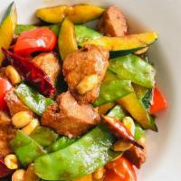 Kung Pao Chicken With Peanut · Mild. Red and yellow pepper, snow pea, soy chicken.
Served with white rice or brown rice.