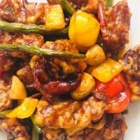 Orange Beef · String Beans, Mushroom, Red & Yellow Peppers in spicy Orange Peel Sauce.
Served with white r...