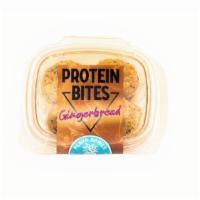 Gingerbread Protein Bites · pumpkin flax granola, peanut butter, honey, chia seeds, vanilla whey protein, brown  sugar &...