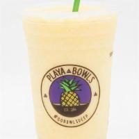 Orange Power Smoothie · Orange, vanilla protein, pineapple, and coconut milk.