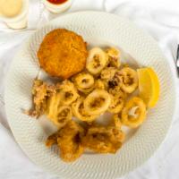 Frito Misto · Shrimp, crab cake and calamari lightly fried.
