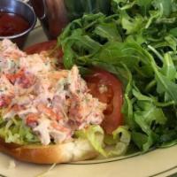 Lobster Roll · Shallots, celery, herbs, arugula salad, and pommes frites.