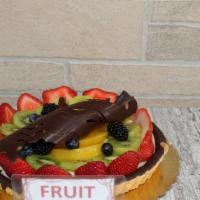 Cookie Fruit Tart · SHELL PASTA FIORA. W CUSTARD AND TROPICAL FRUIT
