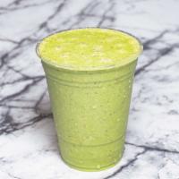 Almond Greens · kale, spinach, banana, almond butter, flaxseed, almond milk